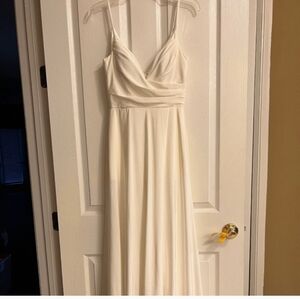 Lulu's White Pleated Maxi Dress for Brides